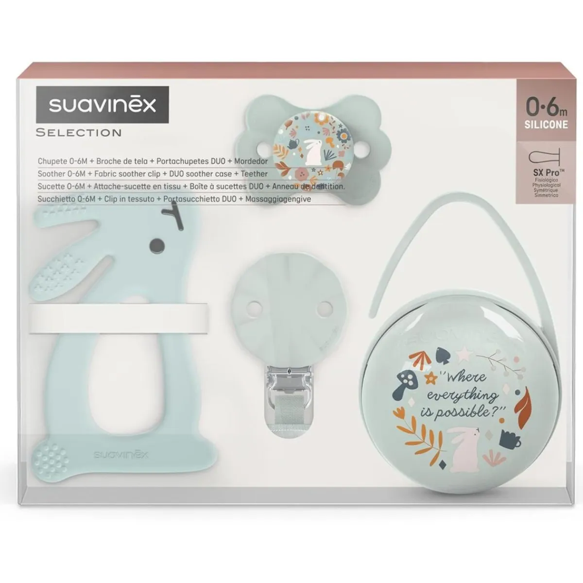 New - Set De Regalo Wonderland Liberty azul Biberones Y Chupetes·Biberones