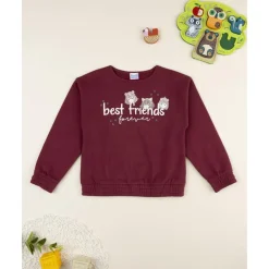 Sudadera de niña burdeos Best Friends Niña·Niña 2-10 Años|Niña 2-10 Años·Abrigos Y Plumíferos