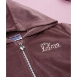 Sudadera de niña en terciopelo rosa*Prenatal Clearance