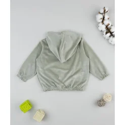 Sudadera de niña en terciopelo verde*Prenatal