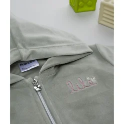 Sudadera de niña en terciopelo verde*Prenatal