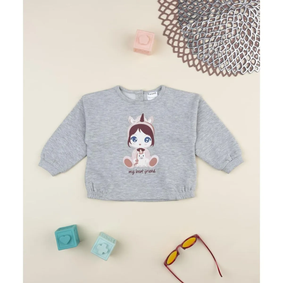 Online Sudadera de niña gris con estampado Niña·Bebé Niña 3-36 Meses|Bebé Niña 3-36 Meses·Abrigos Y Plumíferos