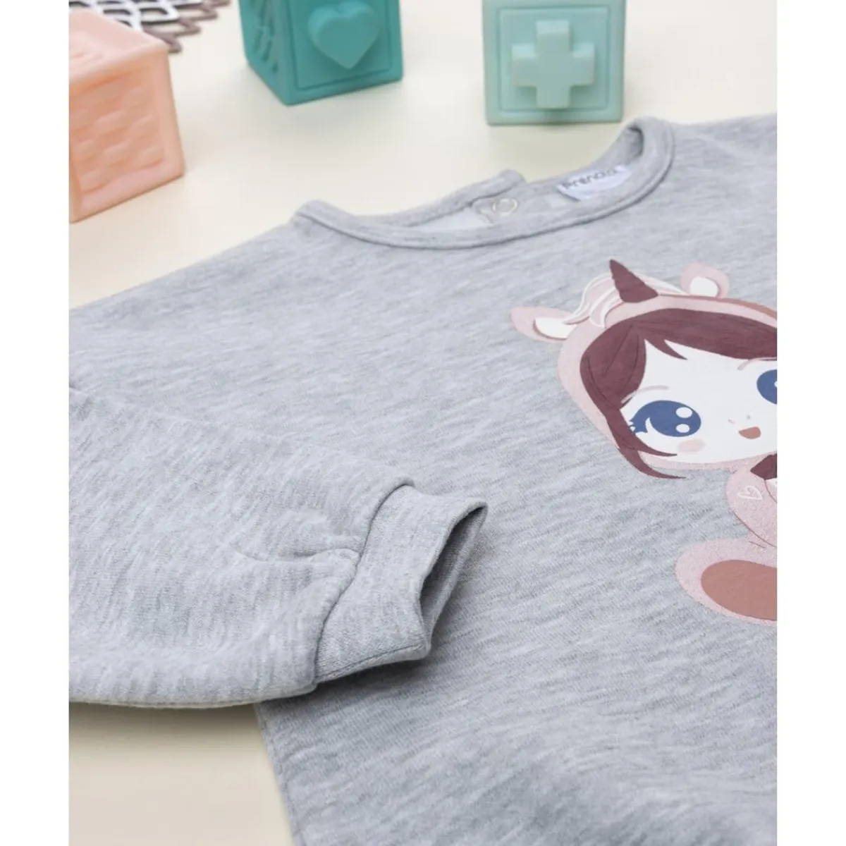 Online Sudadera de niña gris con estampado Niña·Bebé Niña 3-36 Meses|Bebé Niña 3-36 Meses·Abrigos Y Plumíferos