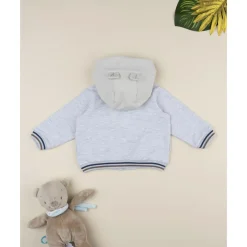 Sudadera gris con capucha y estampado de oso para niño*Prenatal Online