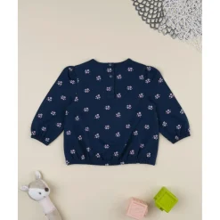 Discount Sudadera niña azul con flores rosas Bebé Niña 3-36 Meses·Abrigos Y Plumíferos|Niña·Bebé Niña 3-36 Meses