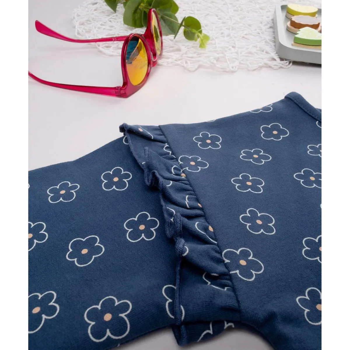 Sudadera niña azul margaritas*Prenatal Best