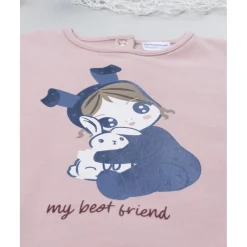 Sudadera niña rosa con estampado*Prenatal