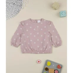 Sudadera niña rosa con flores blancas*Prenatal Discount