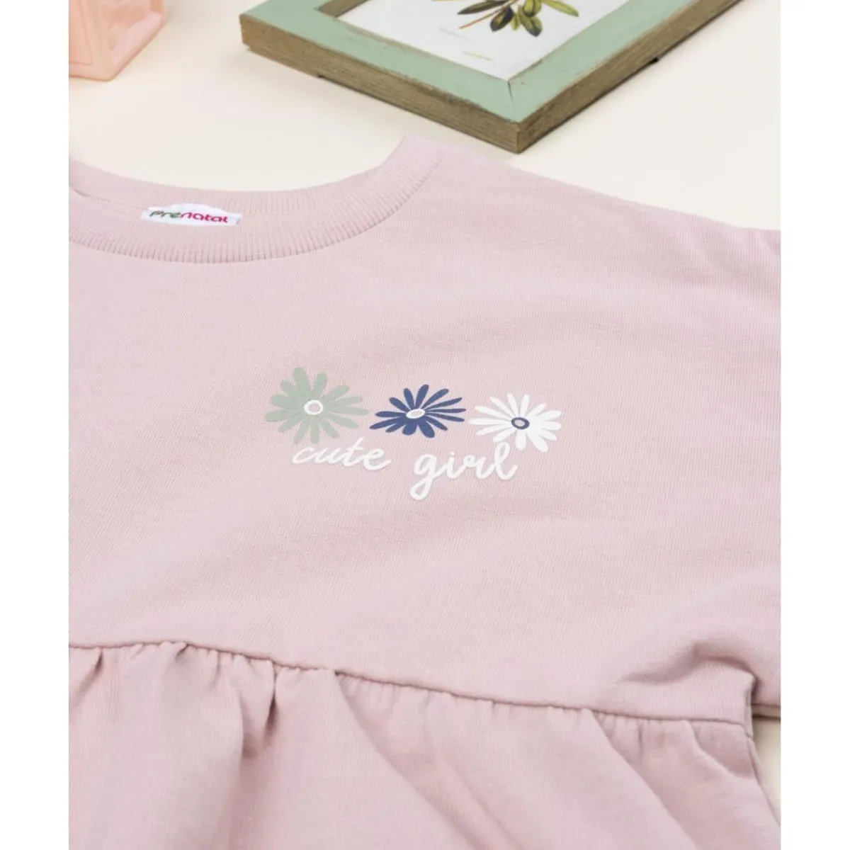 Sudadera niña rosa con margaritas*Prenatal