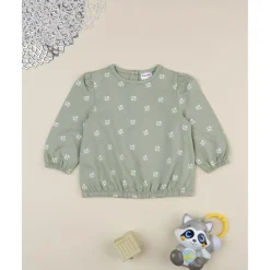 Sudadera niña verde con flores blancas*Prenatal Clearance