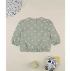 Sudadera niña verde con flores blancas*Prenatal Clearance