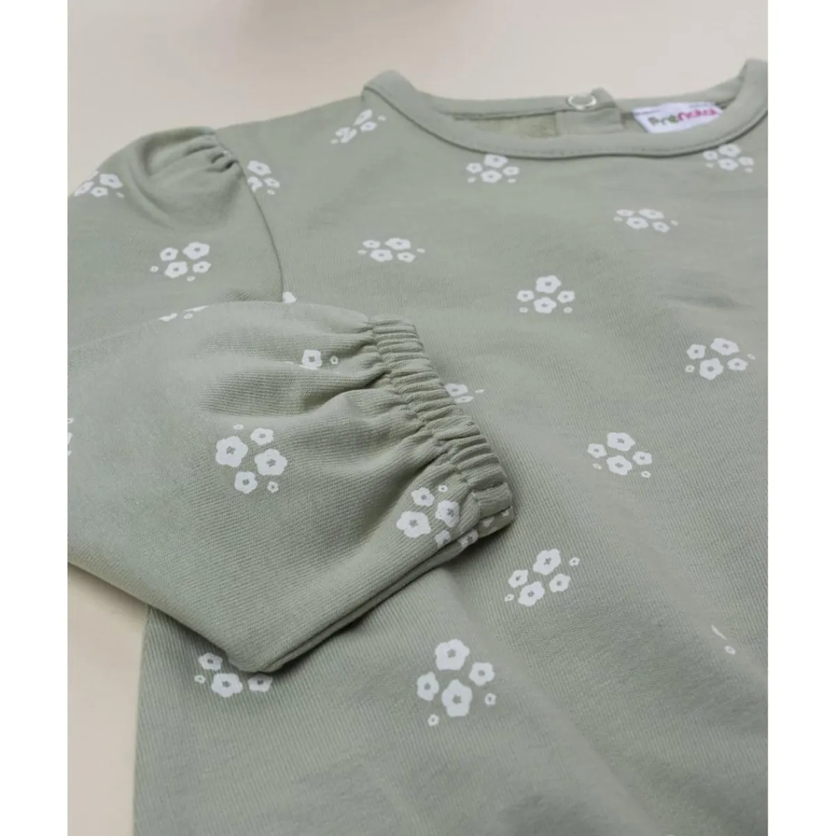 Sudadera niña verde con flores blancas*Prenatal Clearance
