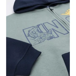 Sudadera niño azul/verde “Dinos” con capucha*Prenatal Online