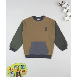 Outlet Sudadera niño color block marrón y verde Niño·Niño 2-10 Años|Niño 2-10 Años·Abrigos Y Plumíferos