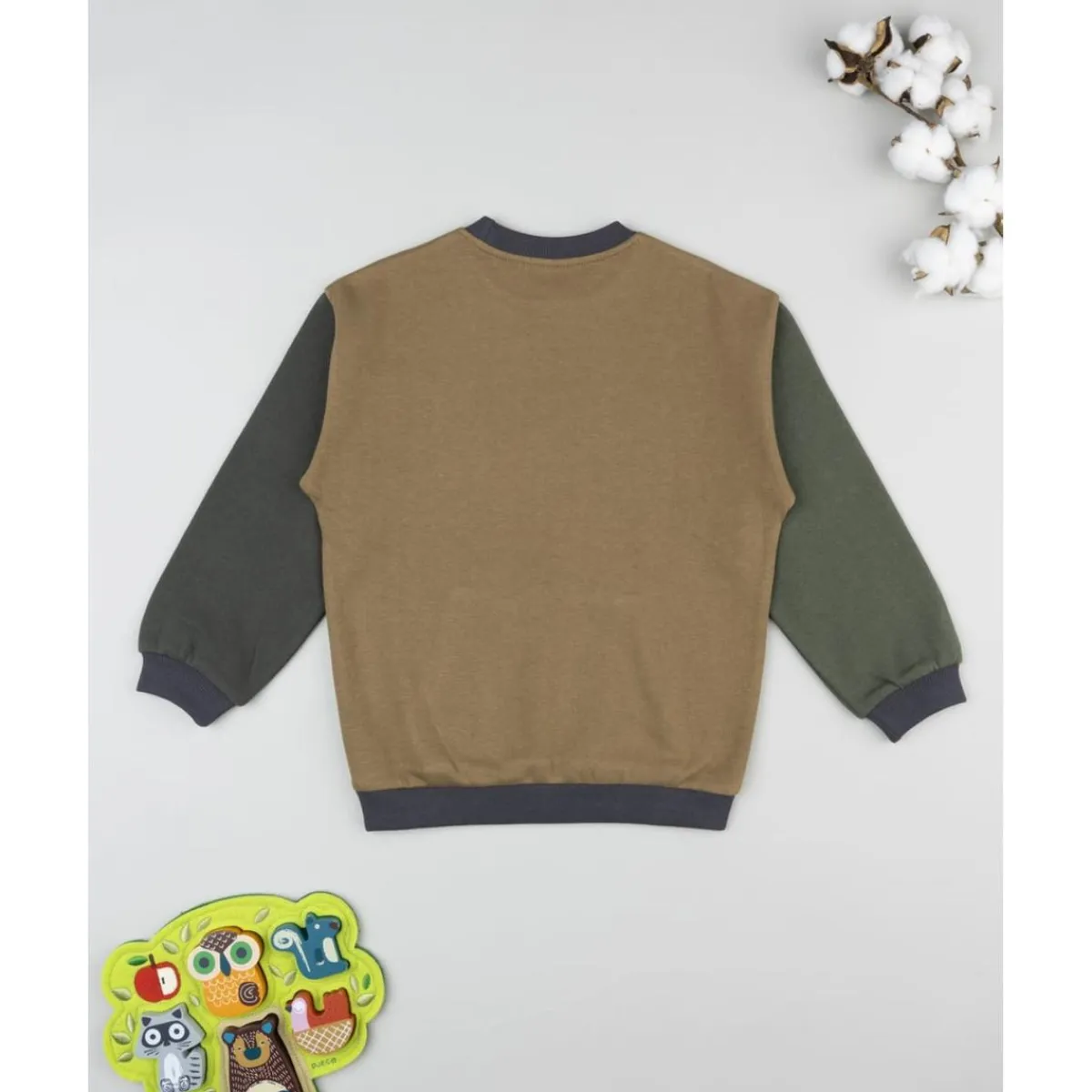 Outlet Sudadera niño color block marrón y verde Niño·Niño 2-10 Años|Niño 2-10 Años·Abrigos Y Plumíferos