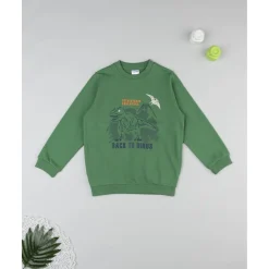 Sudadera niño verde estampado relieve*Prenatal Outlet