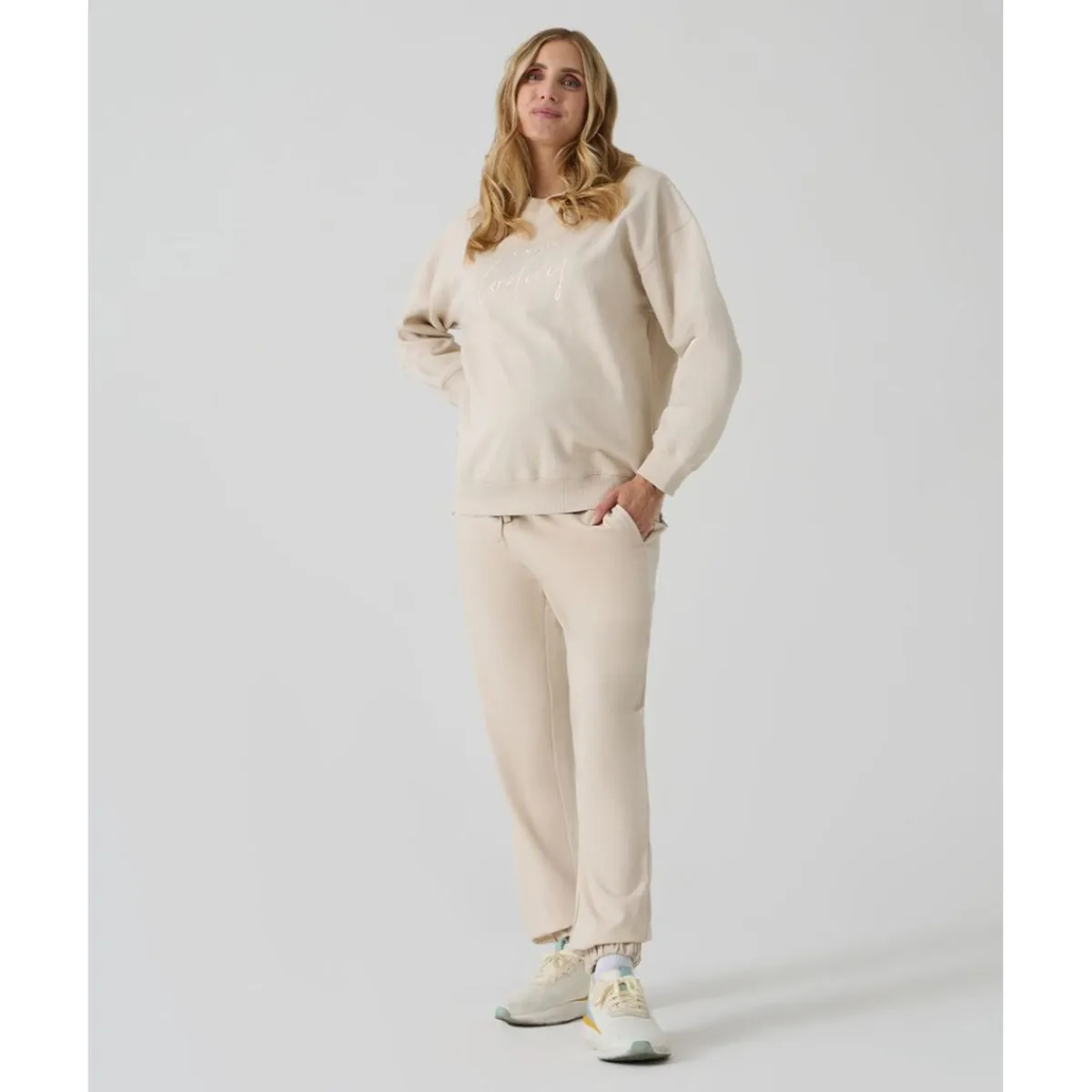 Sale Sudadera premamá crudo con bordado Premamá·Moda|Moda·Prendas De Punto