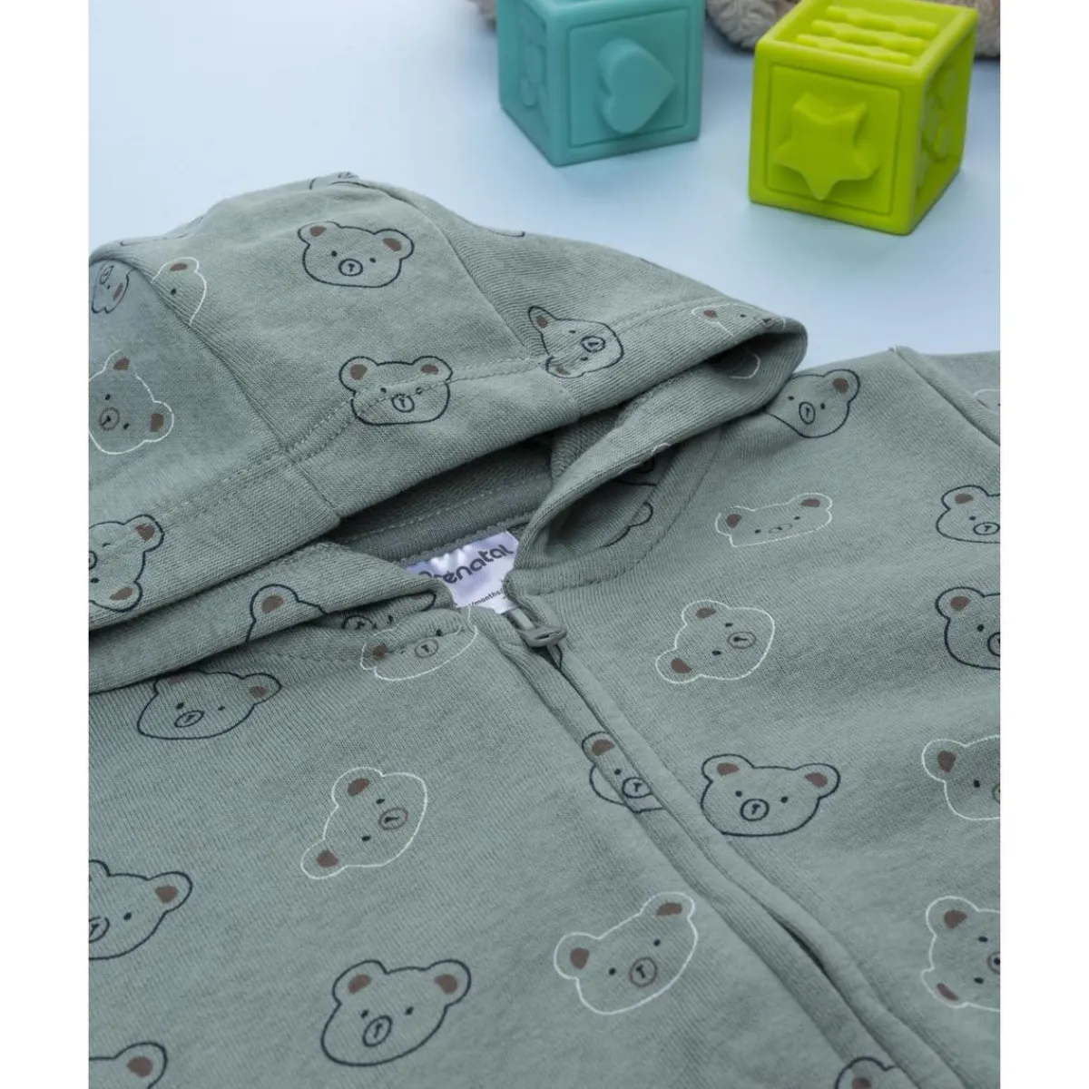 Sale Sudadera verde con capucha para niño con estampado allover Niño·Bebé Niño 3-36 Meses|Bebé Niño 3-36 Meses·Jerséis Y Cardigans
