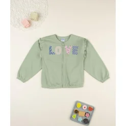 Sudadera verde “Love” para niña*Prenatal Sale