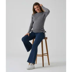 Suéter premamá gris con lazos*Prenatal New