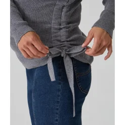 Suéter premamá gris con lazos*Prenatal New