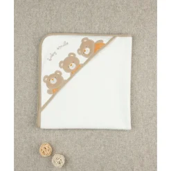 Toalla cuadrada de bebé con estampado de ositos*Prenatal Outlet