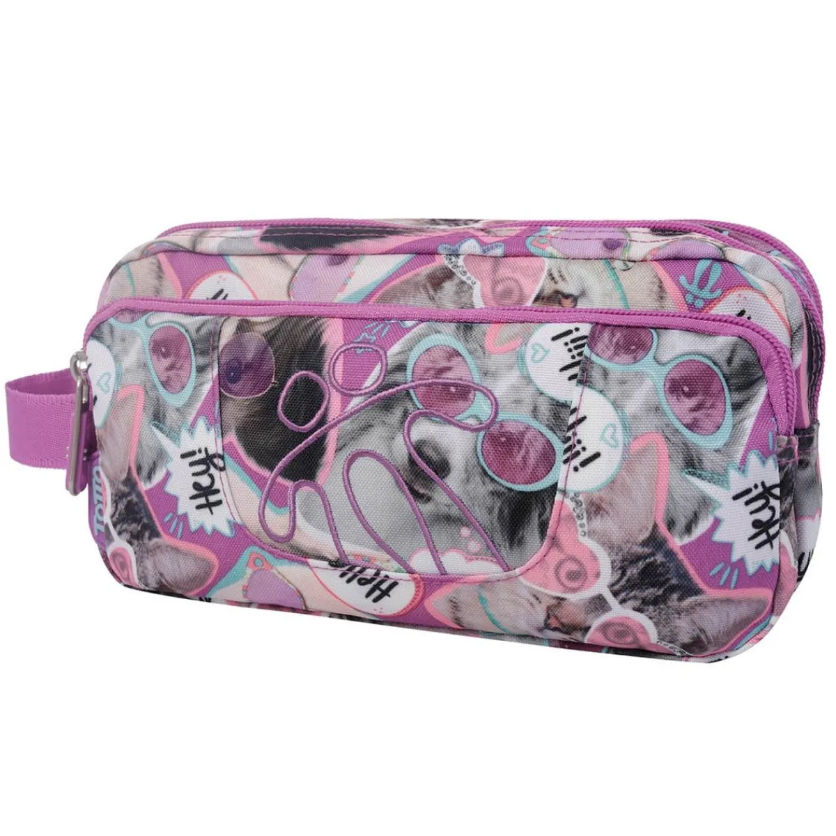- Estuche escolar 3 compartimentos - Mascotas divertidas*TOTTO