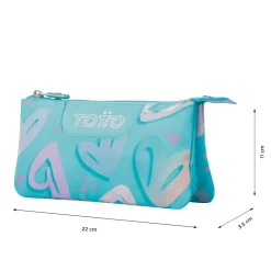 Outlet - Estuche escolar corazones pintados Tablero Material Escolar