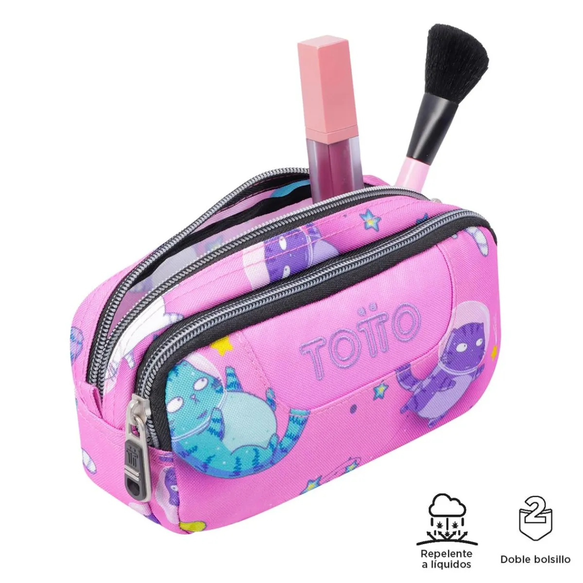 - Estuche escolar dos compartimentos gatos astronautas Sobre*TOTTO New