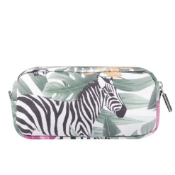 - Estuche escolar dos compartimentos tropical cebras Sobre*TOTTO Best