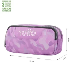 - Estuche escolar dos compartimentos camuflaje rosa Sobre*TOTTO Discount