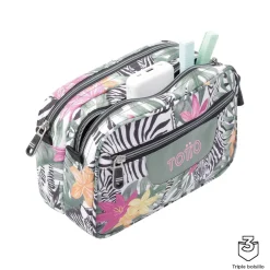 Hot - Estuche escolar tres compartimentos tropical cebras Plastilina Material Escolar