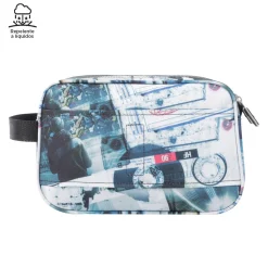 Clearance - Estuche escolar tres compartimentos postales y casetes Plastilina Material Escolar