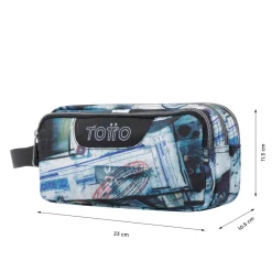 - Estuche escolar tres compartimentos postales y casetes Agapec Material Escolar