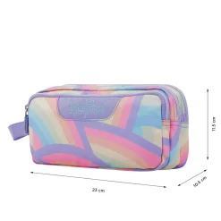 - Estuche escolar tres compartimentos arcoíris Agapec*TOTTO Clearance