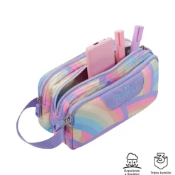 - Estuche escolar tres compartimentos arcoíris Agapec*TOTTO Clearance