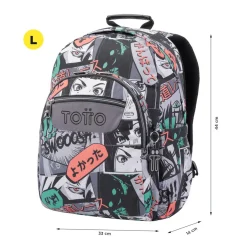 - Mochila escolar adaptable a carro manga Acuareles*TOTTO Outlet