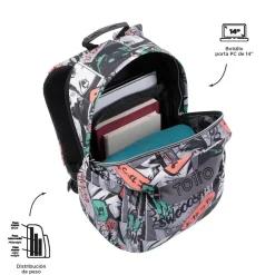 - Mochila escolar adaptable a carro manga Acuareles*TOTTO Outlet