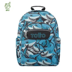- Mochila escolar adaptable a carro tiburones Acuareles*TOTTO New