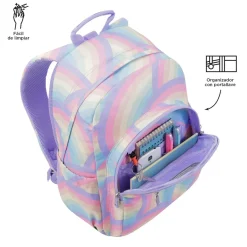 - Mochila escolar adaptable a carro arcoíris Acuareles Material Escolar