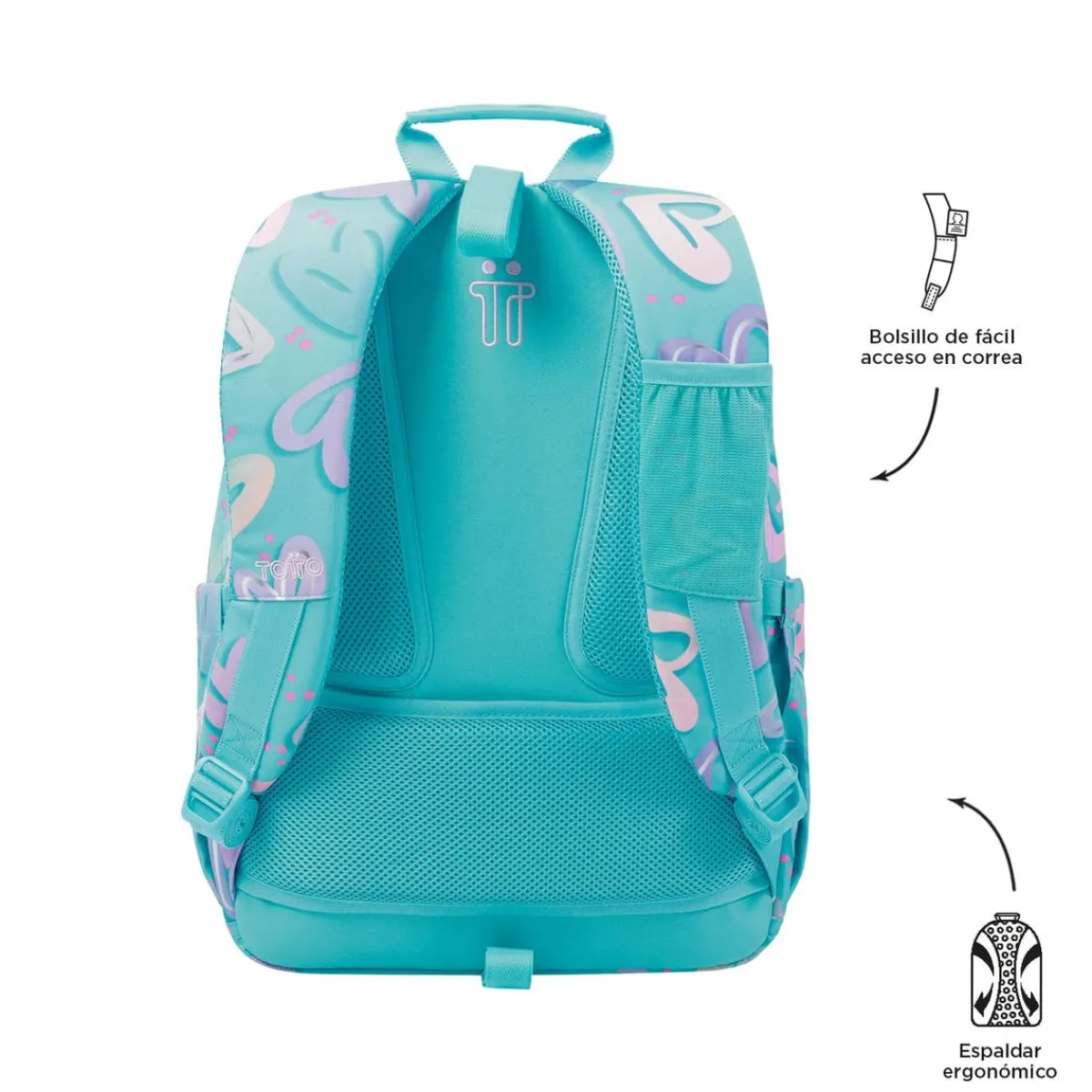 Sale - Mochila escolar adaptable a carro corazones pintados Acuareles Material Escolar