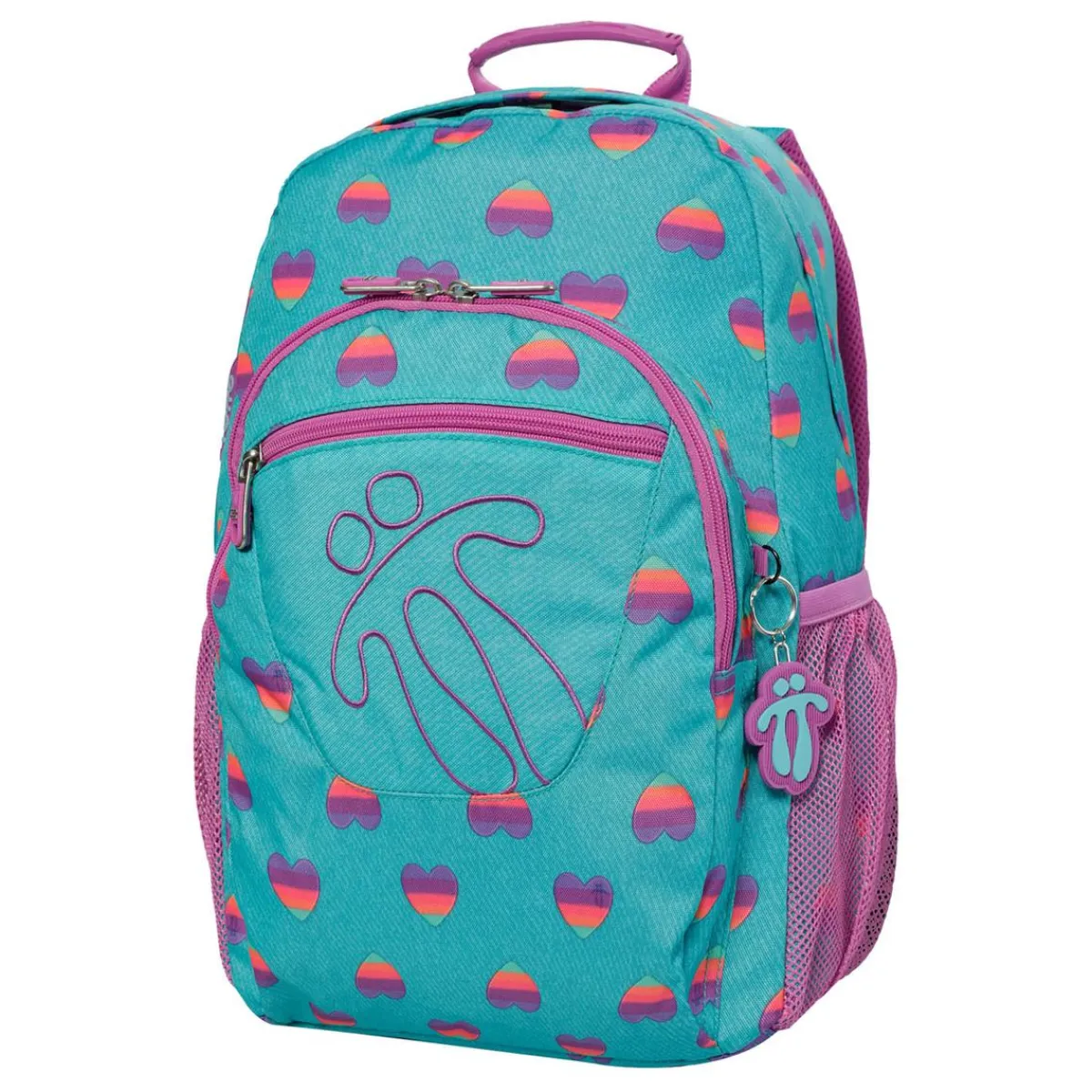 - Mochila escolar adaptable a carro Acuareles multicolor Corazones*TOTTO