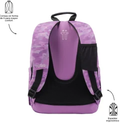 Outlet - Mochila escolar camuflaje rosa Acuarela Material Escolar