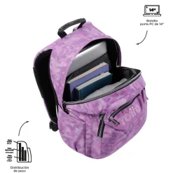 Outlet - Mochila escolar camuflaje rosa Acuarela Material Escolar