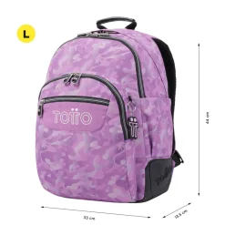 - Mochila escolar camuflaje rosa Crayoles*TOTTO
