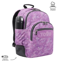 - Mochila escolar camuflaje rosa Crayoles*TOTTO
