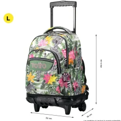 - Mochila escolar con ruedas tropical cebras Renglones*TOTTO Clearance