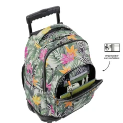- Mochila escolar con ruedas tropical cebras Renglones*TOTTO Clearance