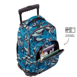 - Mochila escolar con ruedas tiburones Renglones*TOTTO Hot