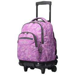 Clearance - Mochila escolar con ruedas camuflaje rosa Renglones Material Escolar